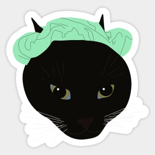 Green Scrunchy Cat Sticker